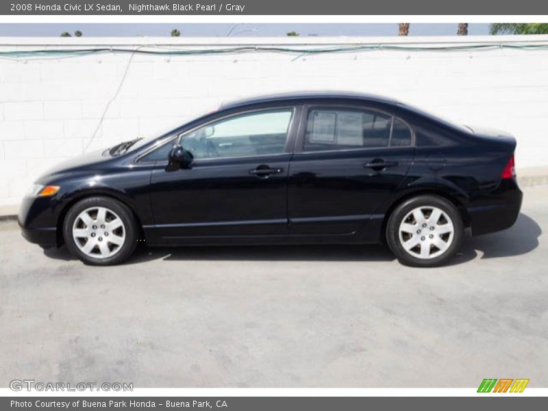 Nighthawk Black Pearl / Gray 2008 Honda Civic LX Sedan