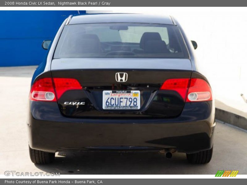 Nighthawk Black Pearl / Gray 2008 Honda Civic LX Sedan
