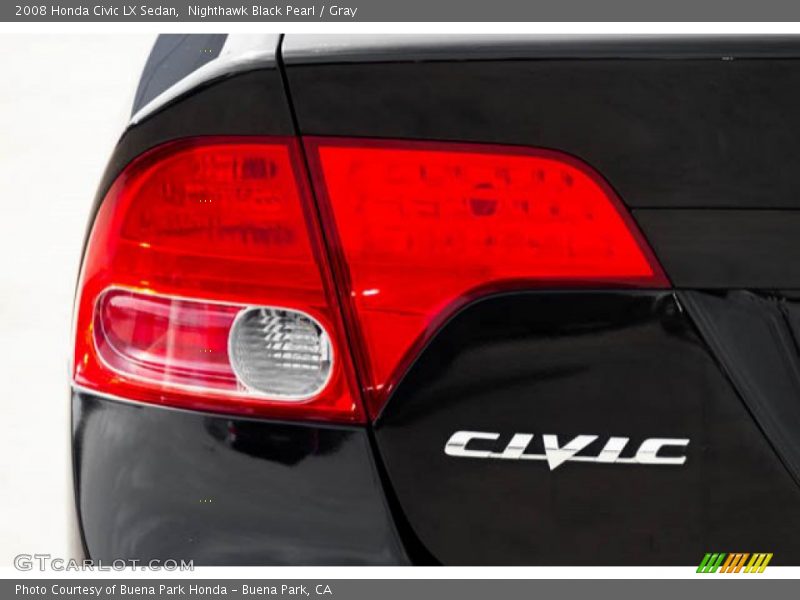 Nighthawk Black Pearl / Gray 2008 Honda Civic LX Sedan