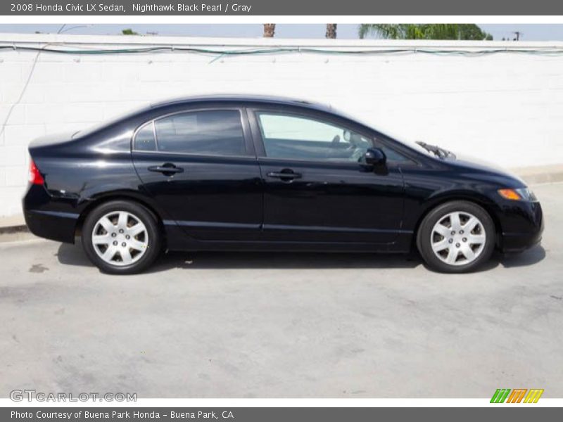 Nighthawk Black Pearl / Gray 2008 Honda Civic LX Sedan