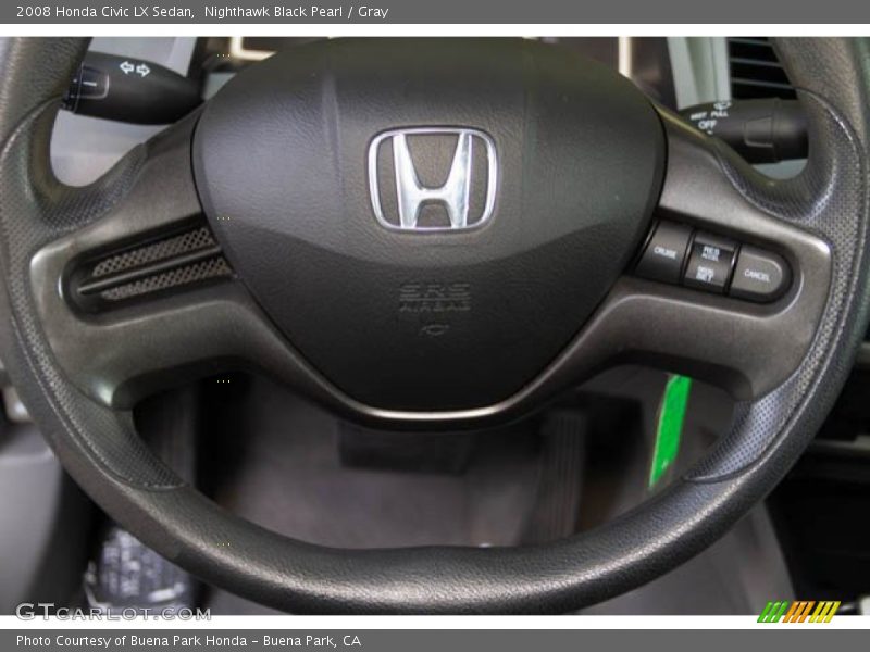 Nighthawk Black Pearl / Gray 2008 Honda Civic LX Sedan