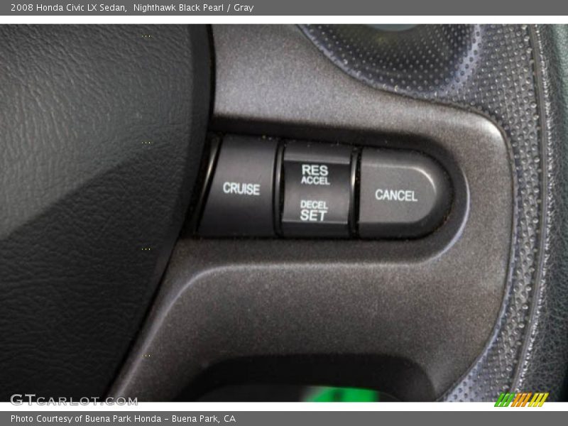 Nighthawk Black Pearl / Gray 2008 Honda Civic LX Sedan