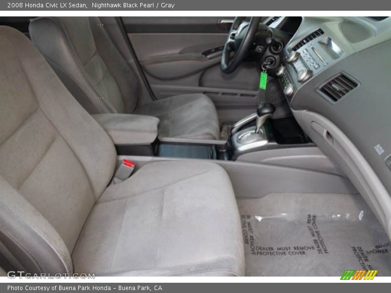Nighthawk Black Pearl / Gray 2008 Honda Civic LX Sedan