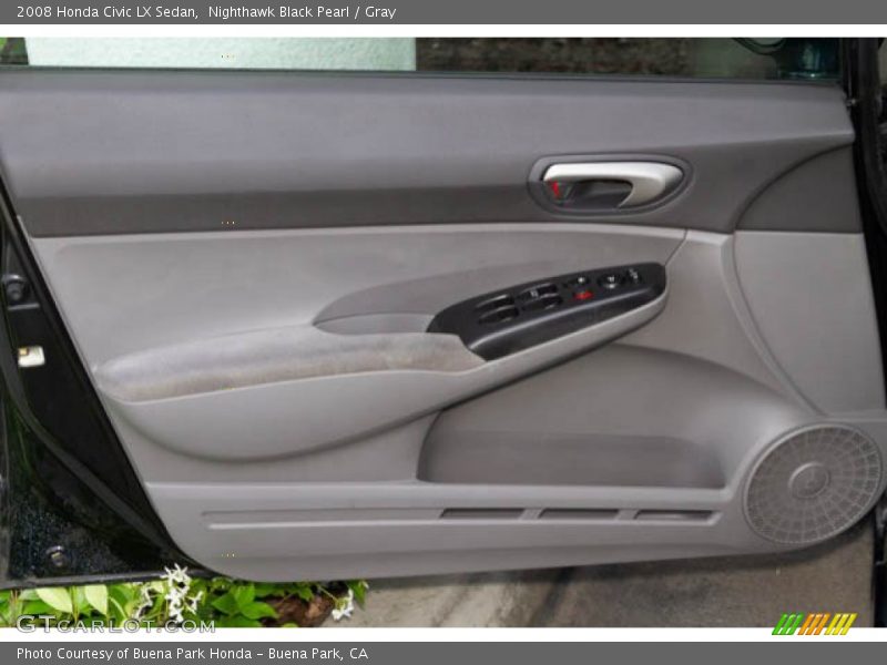 Nighthawk Black Pearl / Gray 2008 Honda Civic LX Sedan