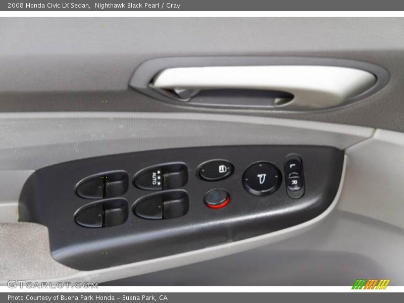 Nighthawk Black Pearl / Gray 2008 Honda Civic LX Sedan
