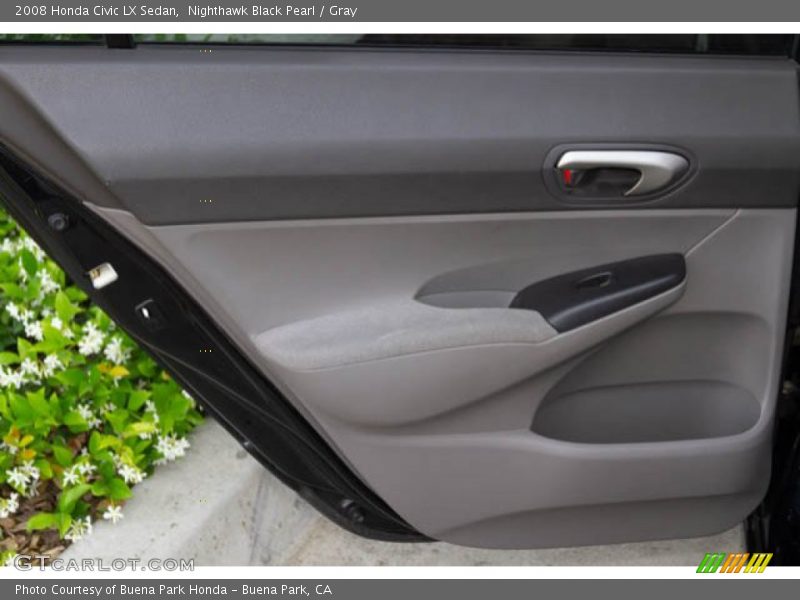 Nighthawk Black Pearl / Gray 2008 Honda Civic LX Sedan