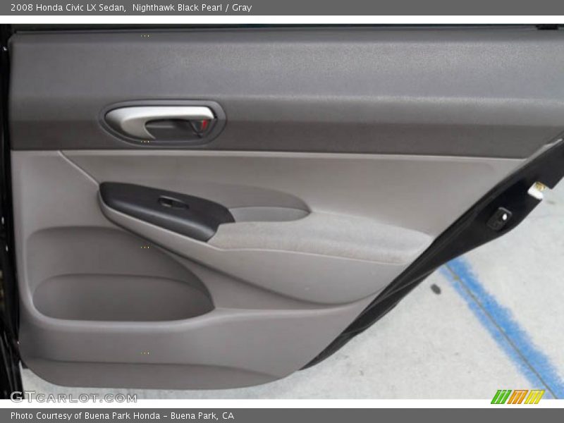 Nighthawk Black Pearl / Gray 2008 Honda Civic LX Sedan