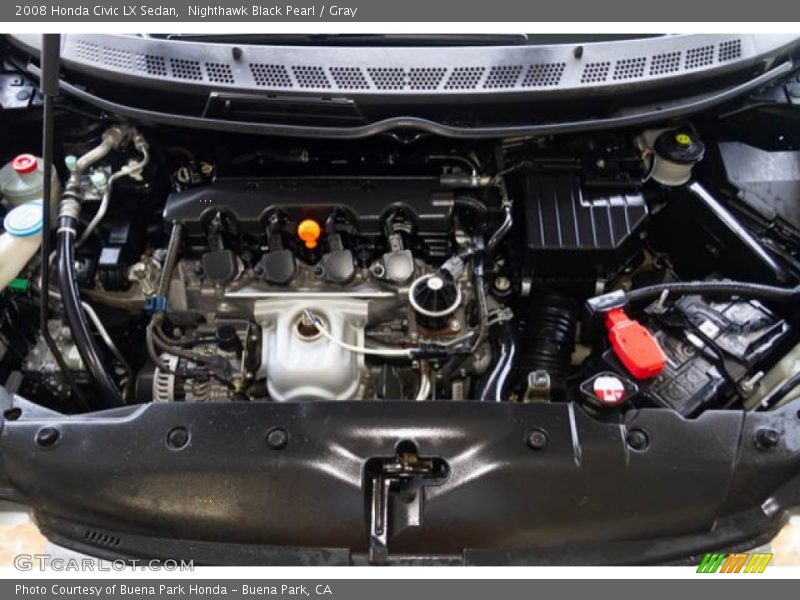 Nighthawk Black Pearl / Gray 2008 Honda Civic LX Sedan