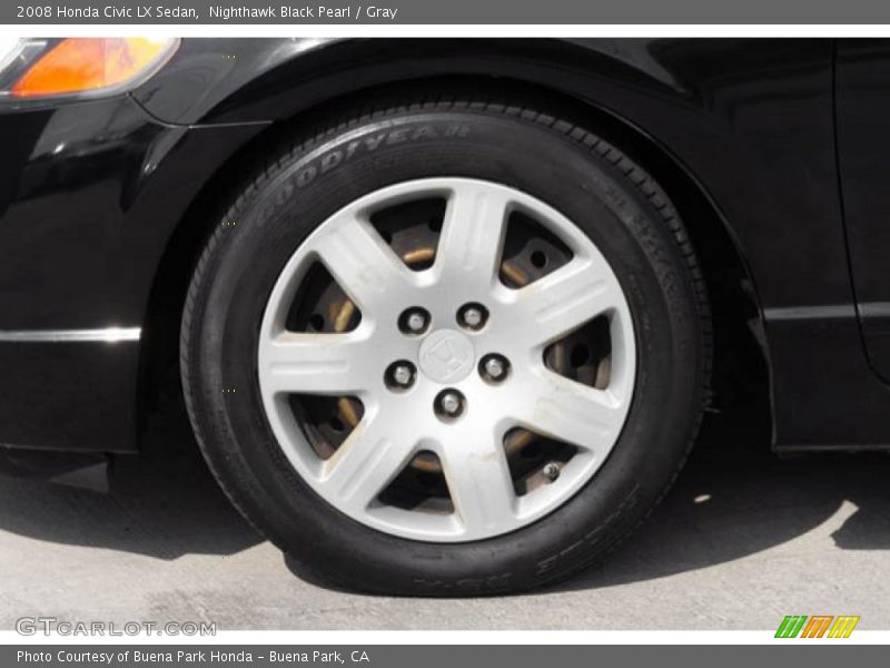 Nighthawk Black Pearl / Gray 2008 Honda Civic LX Sedan