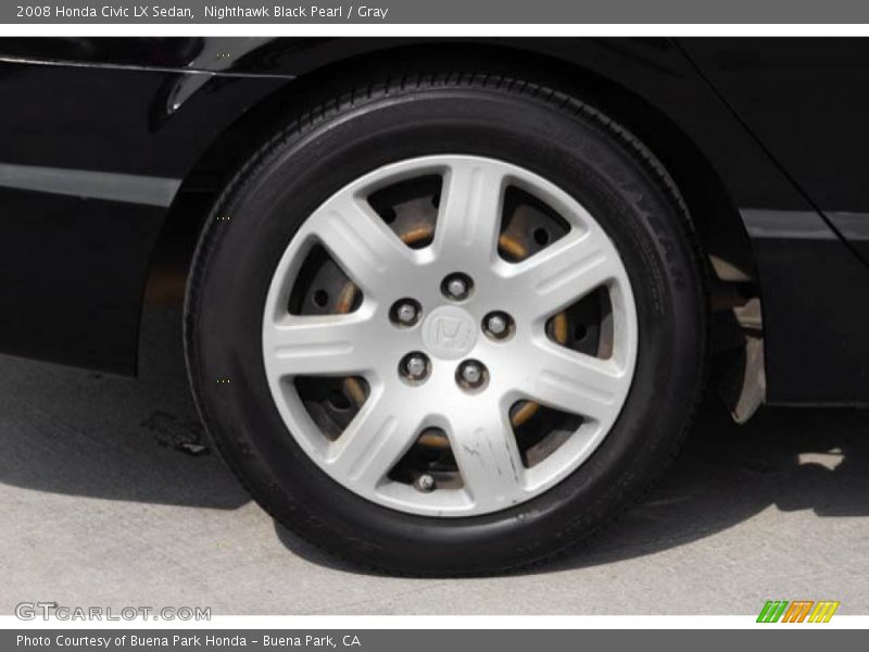 Nighthawk Black Pearl / Gray 2008 Honda Civic LX Sedan