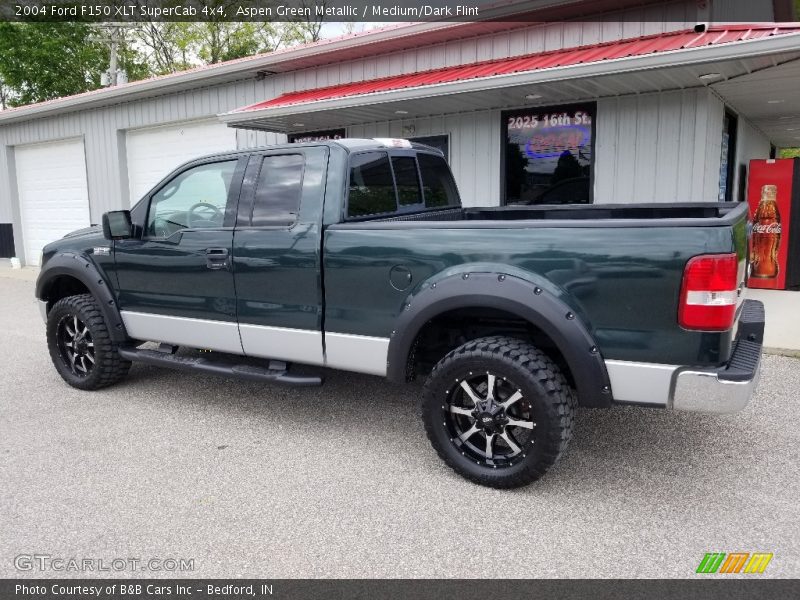 Aspen Green Metallic / Medium/Dark Flint 2004 Ford F150 XLT SuperCab 4x4