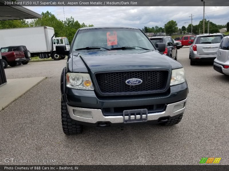 Aspen Green Metallic / Medium/Dark Flint 2004 Ford F150 XLT SuperCab 4x4