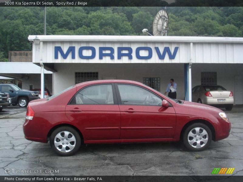 Spicy Red / Beige 2008 Kia Spectra EX Sedan