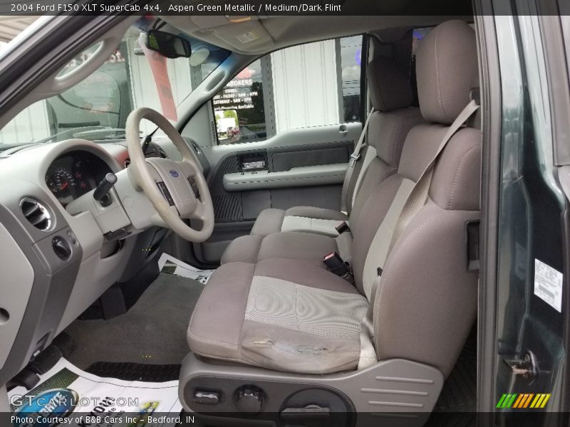Aspen Green Metallic / Medium/Dark Flint 2004 Ford F150 XLT SuperCab 4x4