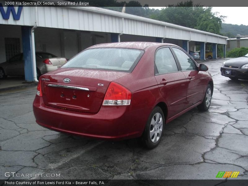 Spicy Red / Beige 2008 Kia Spectra EX Sedan