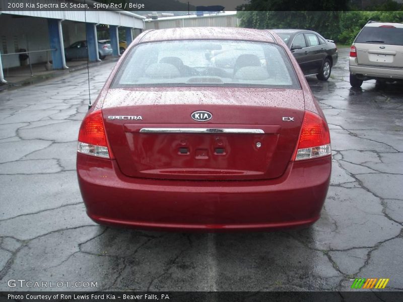 Spicy Red / Beige 2008 Kia Spectra EX Sedan