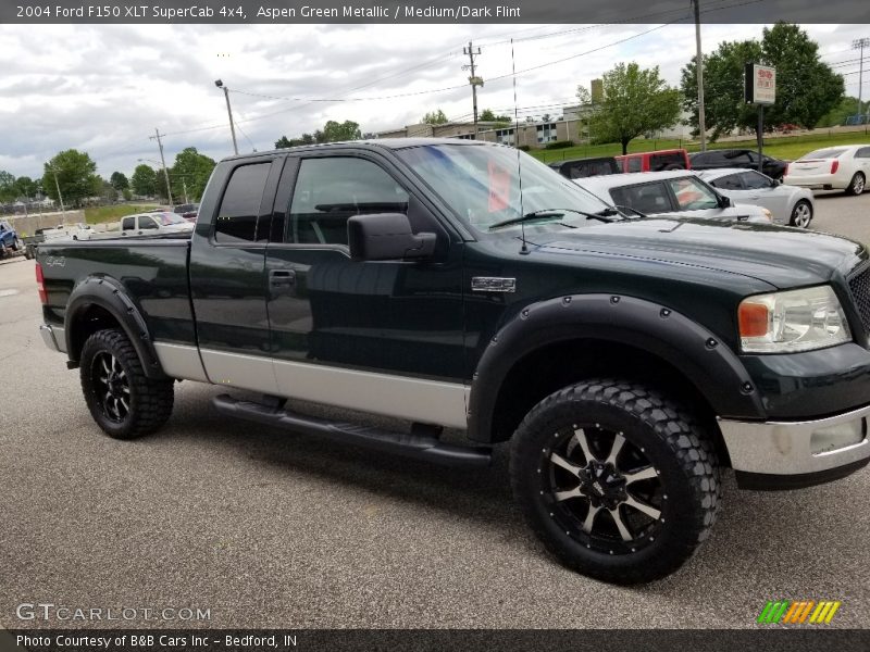 Aspen Green Metallic / Medium/Dark Flint 2004 Ford F150 XLT SuperCab 4x4