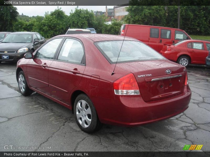 Spicy Red / Beige 2008 Kia Spectra EX Sedan