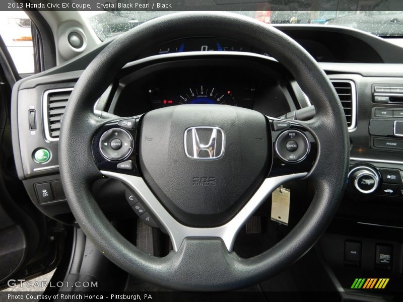 Crystal Black Pearl / Black 2013 Honda Civic EX Coupe