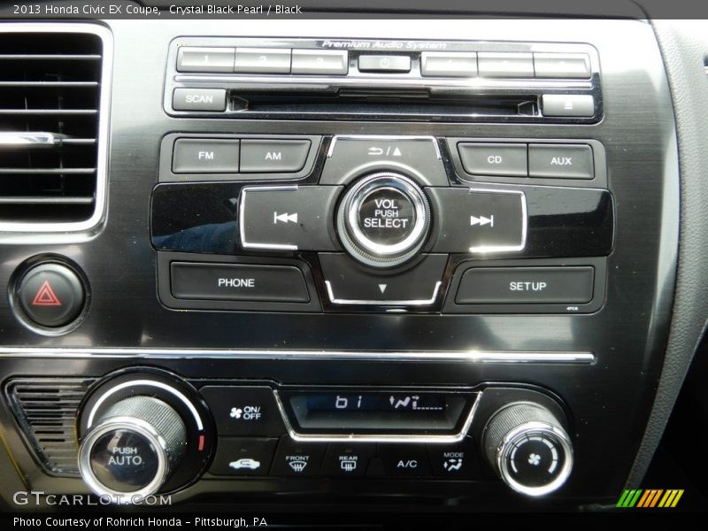 Crystal Black Pearl / Black 2013 Honda Civic EX Coupe