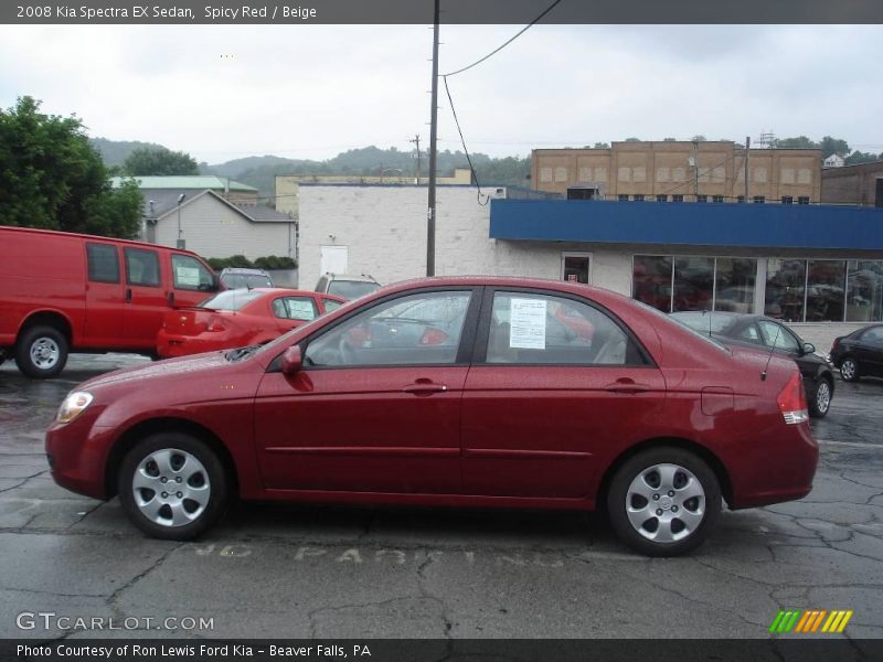 Spicy Red / Beige 2008 Kia Spectra EX Sedan