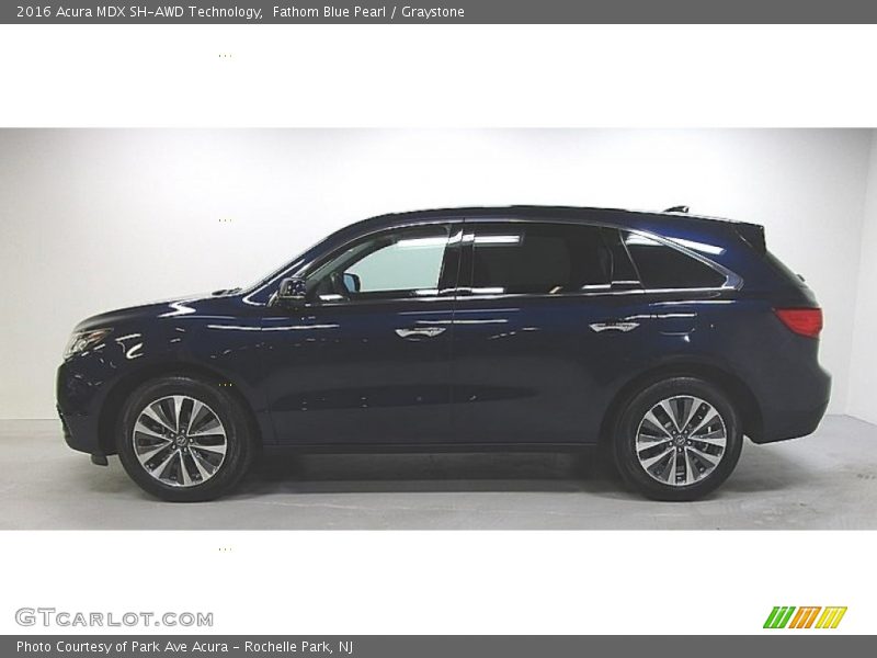 Fathom Blue Pearl / Graystone 2016 Acura MDX SH-AWD Technology