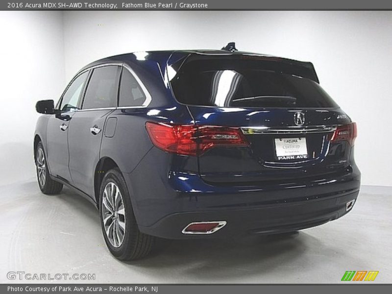 Fathom Blue Pearl / Graystone 2016 Acura MDX SH-AWD Technology