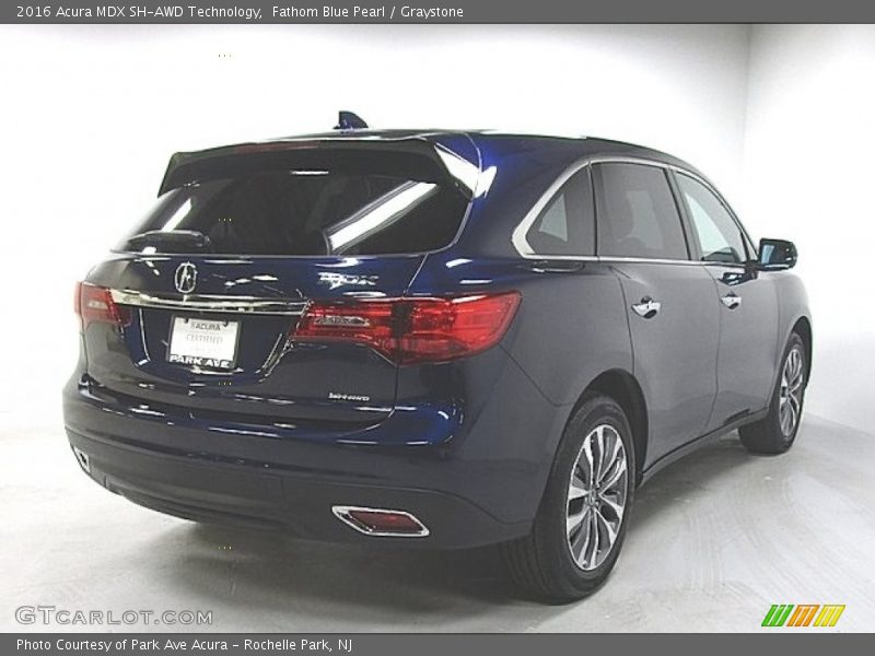 Fathom Blue Pearl / Graystone 2016 Acura MDX SH-AWD Technology