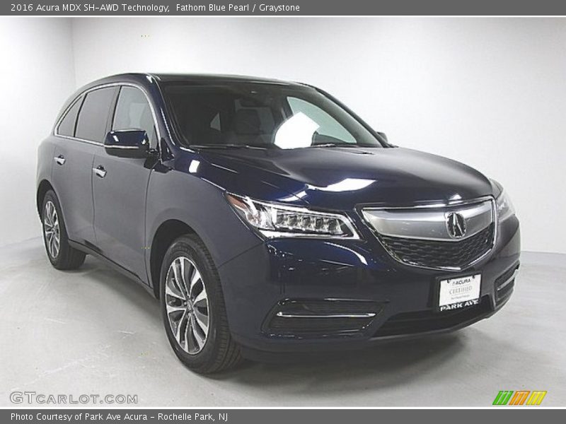 Fathom Blue Pearl / Graystone 2016 Acura MDX SH-AWD Technology