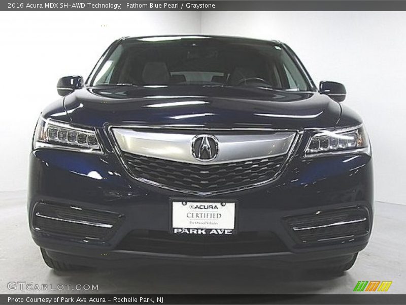 Fathom Blue Pearl / Graystone 2016 Acura MDX SH-AWD Technology