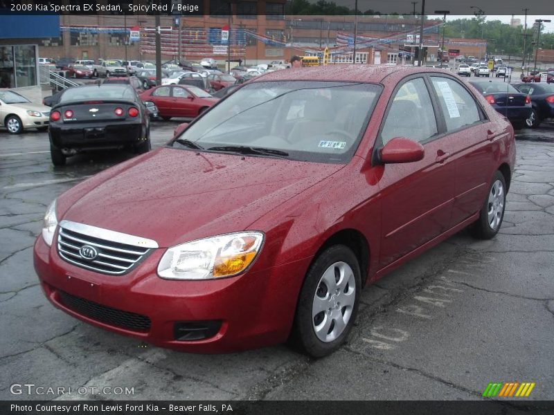 Spicy Red / Beige 2008 Kia Spectra EX Sedan