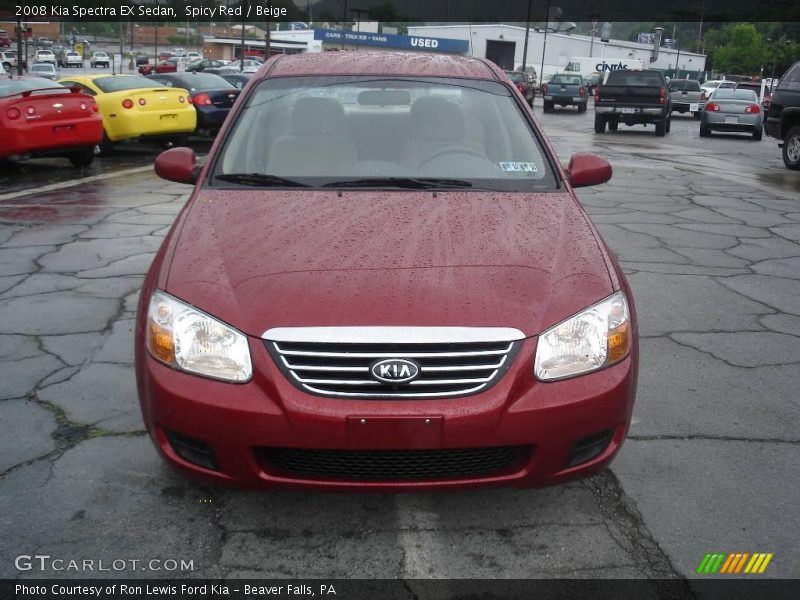 Spicy Red / Beige 2008 Kia Spectra EX Sedan