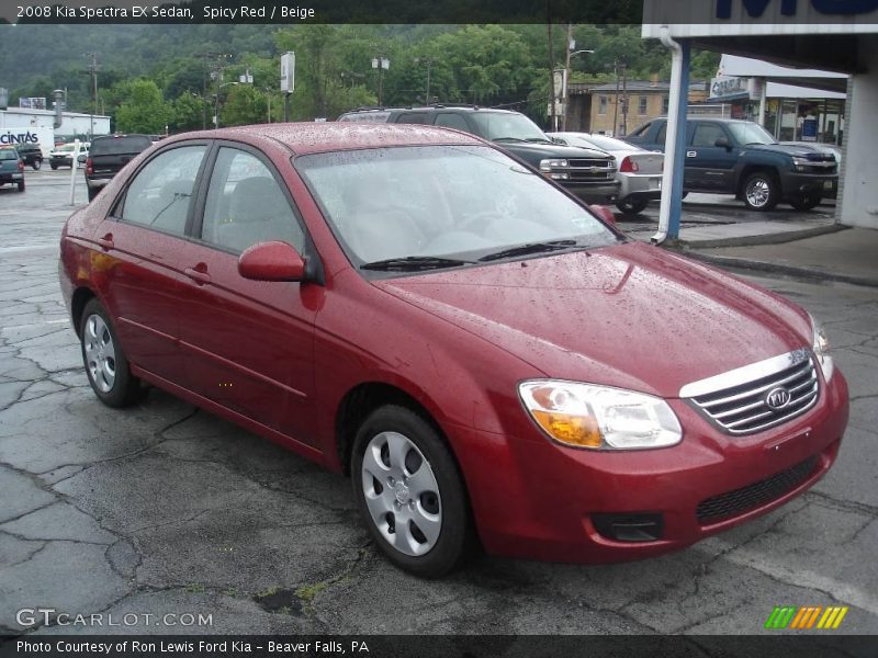 Spicy Red / Beige 2008 Kia Spectra EX Sedan
