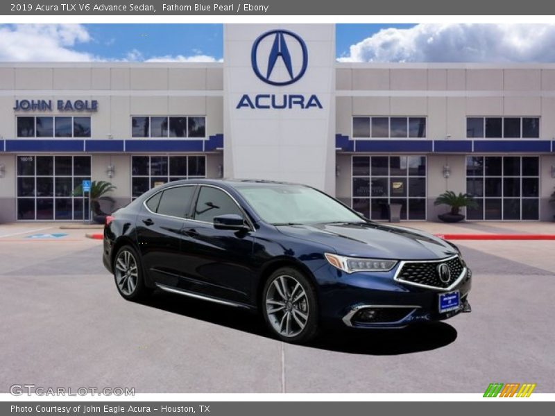 Fathom Blue Pearl / Ebony 2019 Acura TLX V6 Advance Sedan