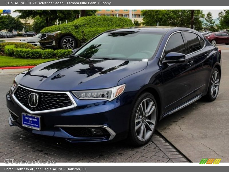 Fathom Blue Pearl / Ebony 2019 Acura TLX V6 Advance Sedan