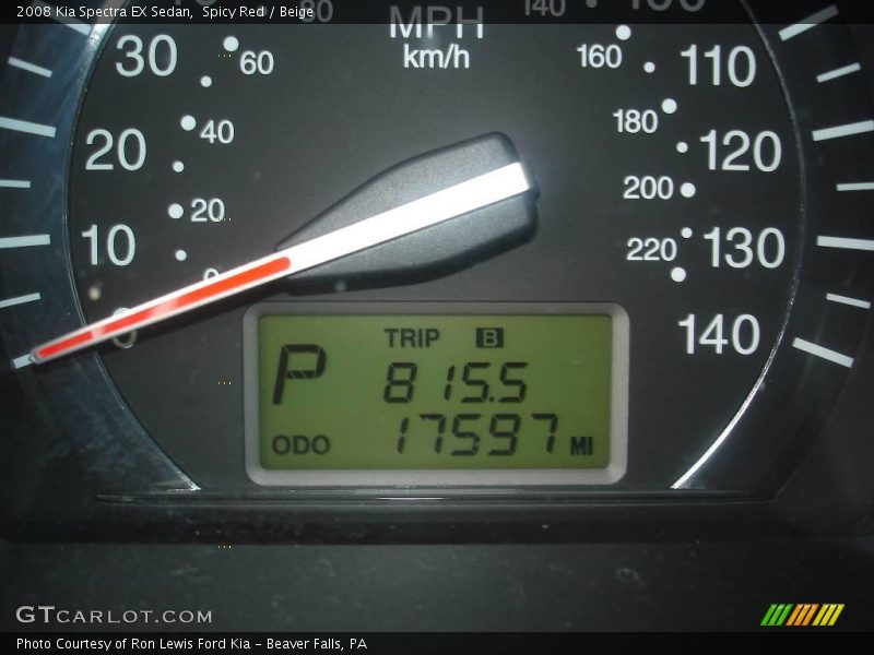 Spicy Red / Beige 2008 Kia Spectra EX Sedan