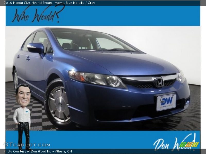 Atomic Blue Metallic / Gray 2010 Honda Civic Hybrid Sedan
