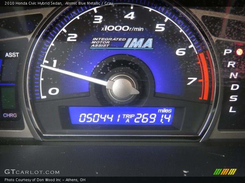 Atomic Blue Metallic / Gray 2010 Honda Civic Hybrid Sedan