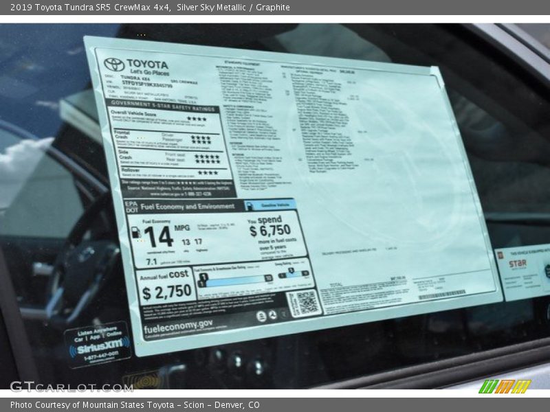 Silver Sky Metallic / Graphite 2019 Toyota Tundra SR5 CrewMax 4x4