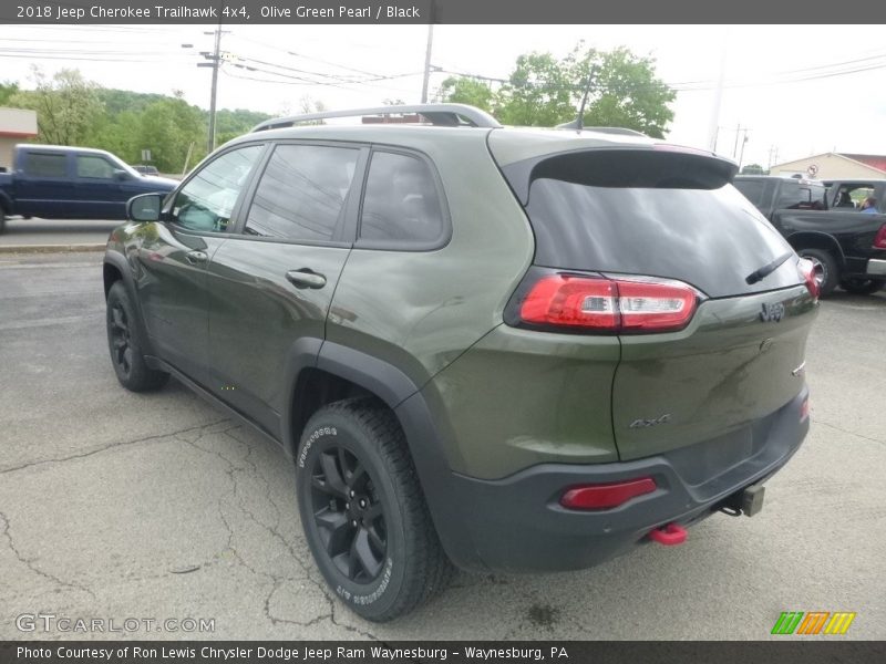 Olive Green Pearl / Black 2018 Jeep Cherokee Trailhawk 4x4