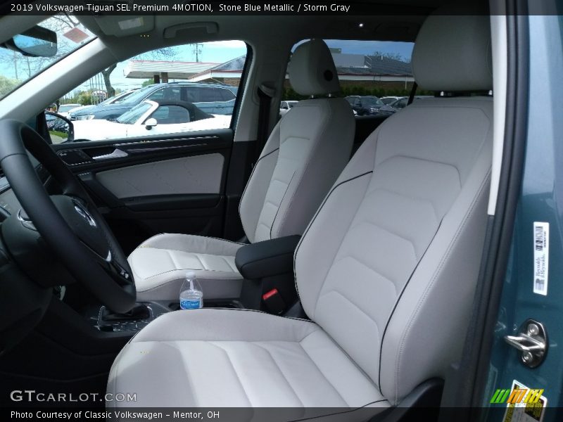 Stone Blue Metallic / Storm Gray 2019 Volkswagen Tiguan SEL Premium 4MOTION
