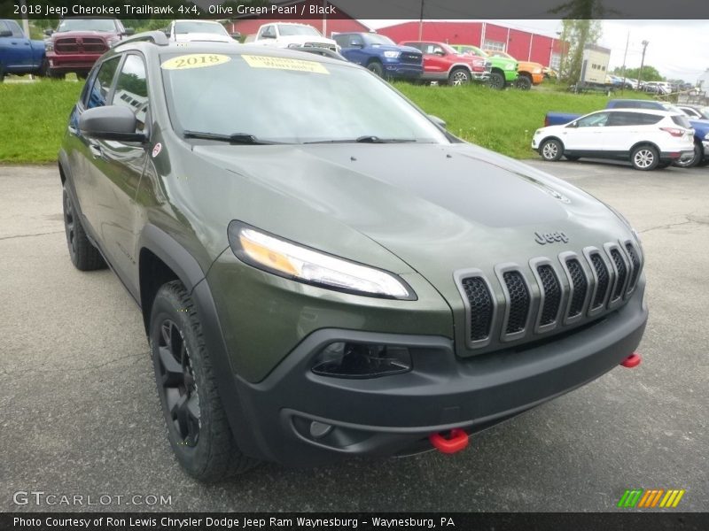 Olive Green Pearl / Black 2018 Jeep Cherokee Trailhawk 4x4