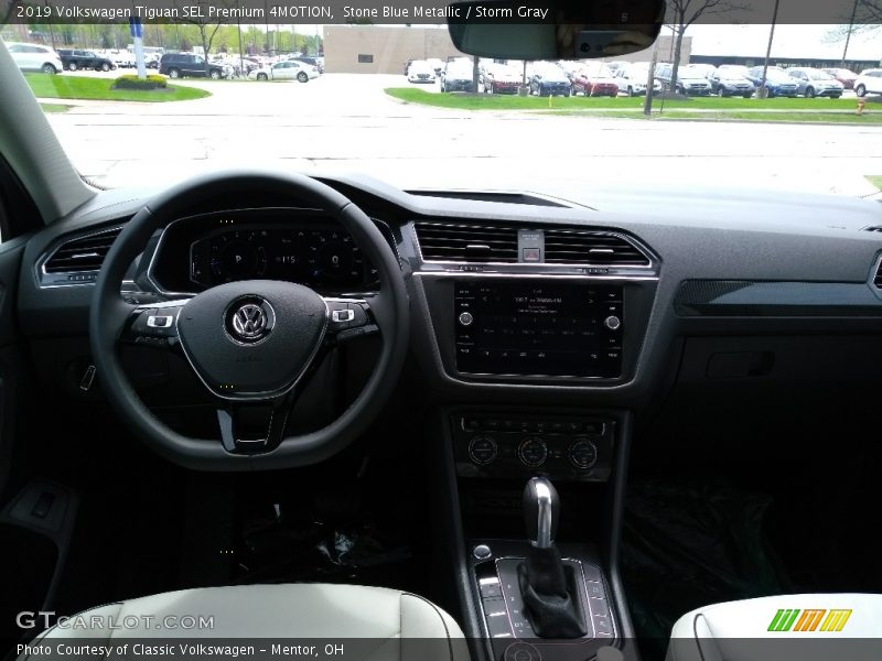 Stone Blue Metallic / Storm Gray 2019 Volkswagen Tiguan SEL Premium 4MOTION