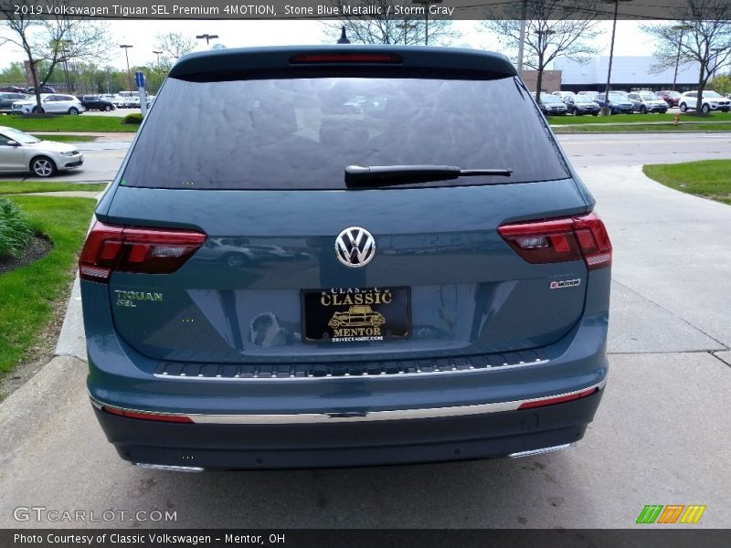Stone Blue Metallic / Storm Gray 2019 Volkswagen Tiguan SEL Premium 4MOTION