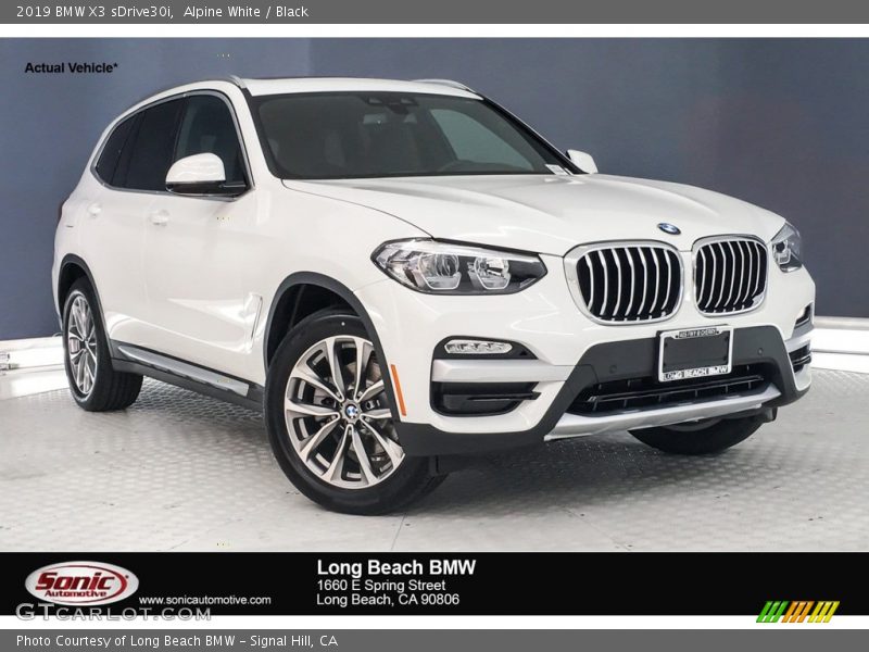 Alpine White / Black 2019 BMW X3 sDrive30i