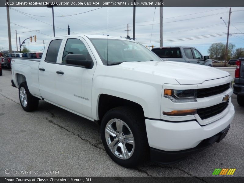 Summit White / Dark Ash/Jet Black 2019 Chevrolet Silverado LD Custom Double Cab 4x4