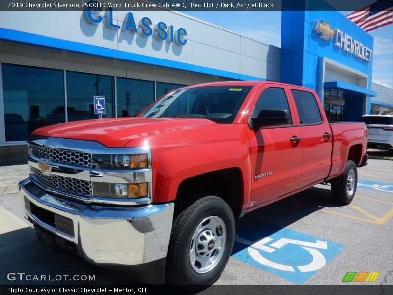 Red Hot / Dark Ash/Jet Black 2019 Chevrolet Silverado 2500HD Work Truck Crew Cab 4WD