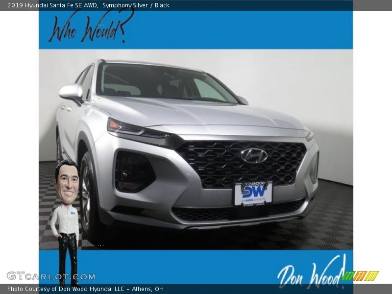 Symphony Silver / Black 2019 Hyundai Santa Fe SE AWD