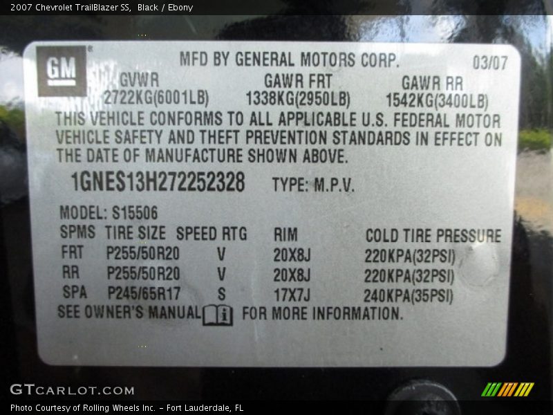 Black / Ebony 2007 Chevrolet TrailBlazer SS