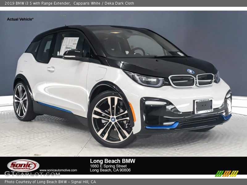 Capparis White / Deka Dark Cloth 2019 BMW i3 S with Range Extender